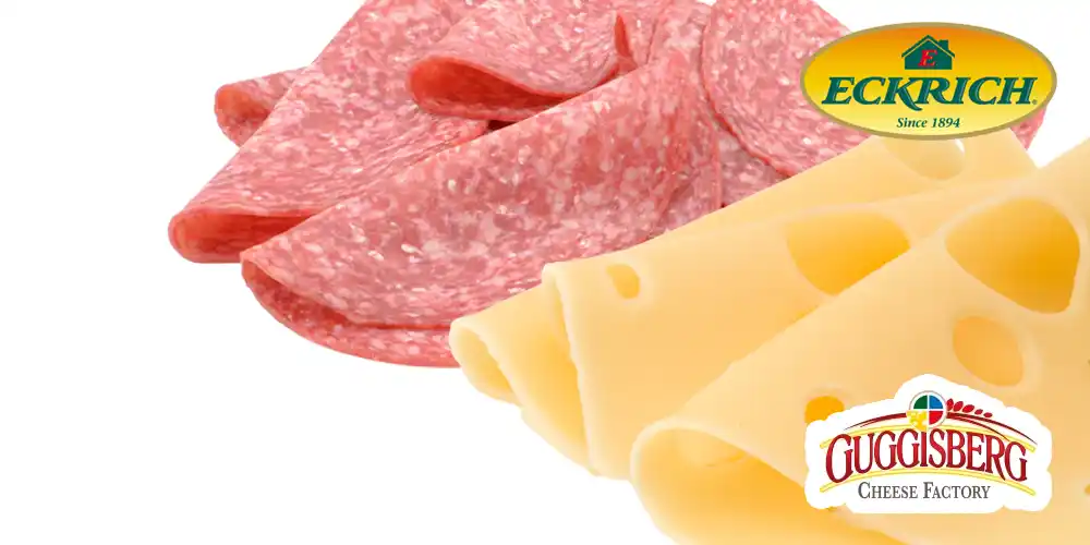 Eckrich Fresh Sliced Hard Salami or Guggisberg Swiss Cheese