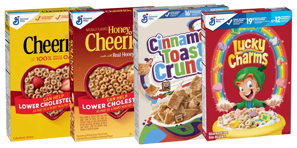 General Mills Cereals Cheerios, Cinnamon Toast Crunch, Lucky Charms