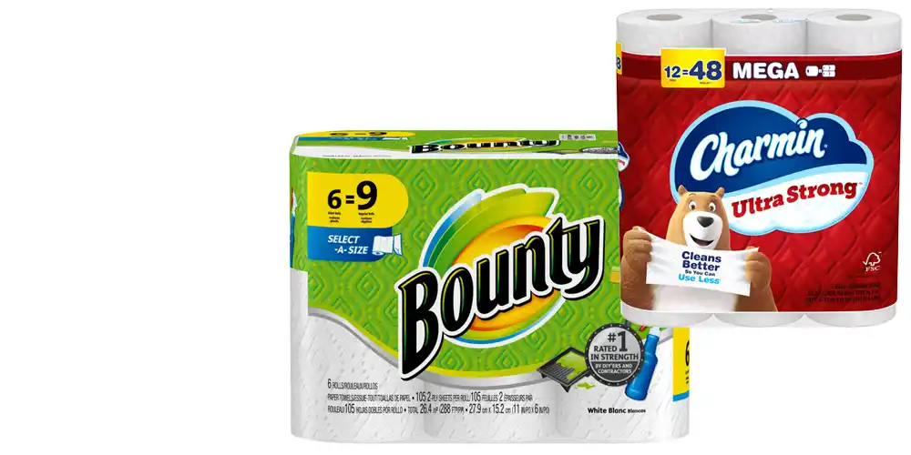 Charmin Bath Tissue or Bounty Towels 6-12 Roll
