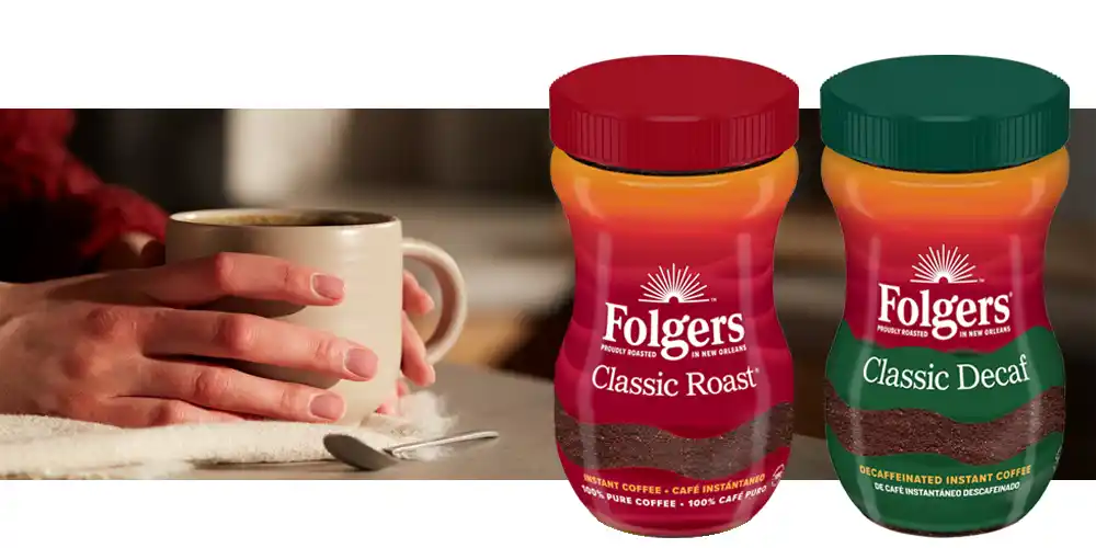 Folgers Instant Coffee or Folgers Instant Decaf Coffee