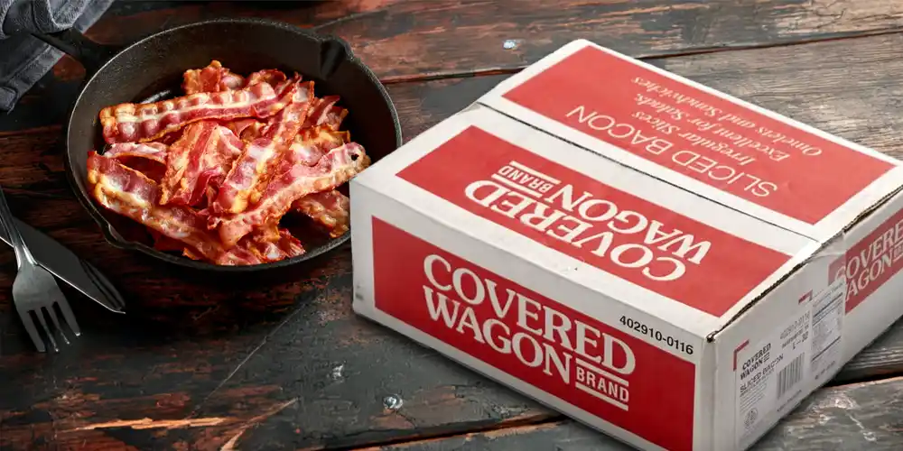 Covered Wagon Sliced Bacon 10 lb. Box