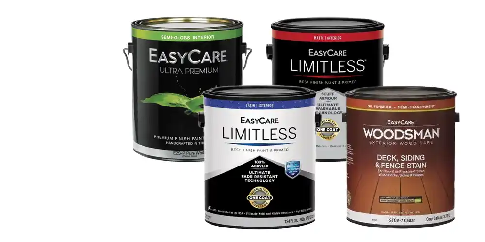 EasyCare Ultra Premium, Limitless Interior or Exterior Paint or Woodsman Exterior Stains