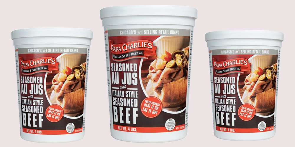 Papa Charlie`s Italian Style Seasoned Beef With Seasoned Au Jus