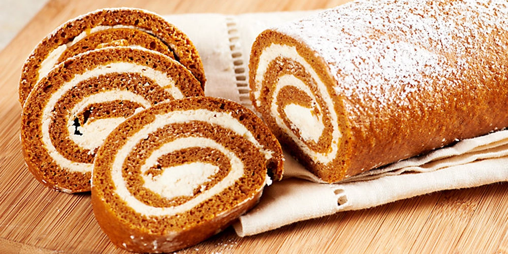 Pumpkin Roll Cream Cheese Filled