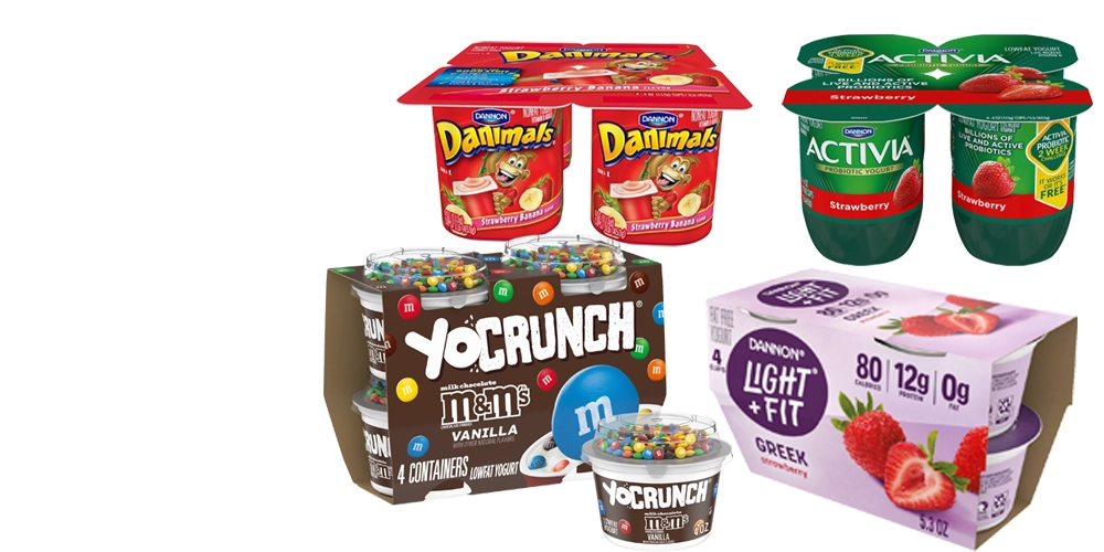 Dannon Activia, Light & Fit, Yocrunch or Danimals Yogurt 16-32 oz or 4 pk