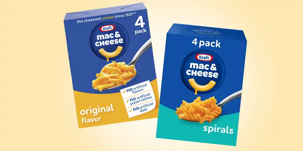 Kraft Macaroni & Cheese or Spirals 4-5 pk.